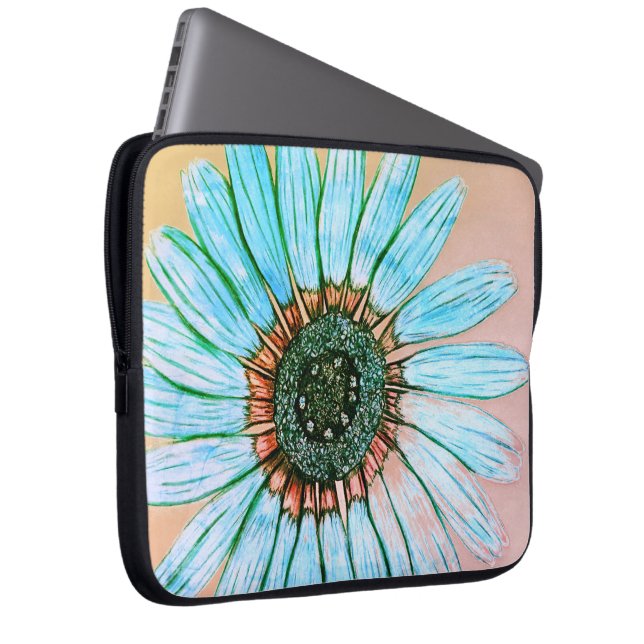 Schönes, handgezeichnetes Design der Blume Laptopschutzhülle (Vorne Rechts)