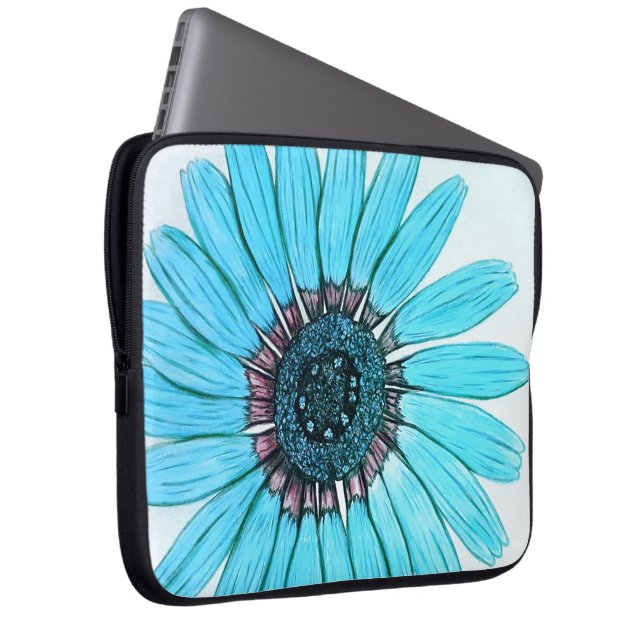 Schönes, handgezeichnetes Design der Blume Laptopschutzhülle (Vorne Rechts)