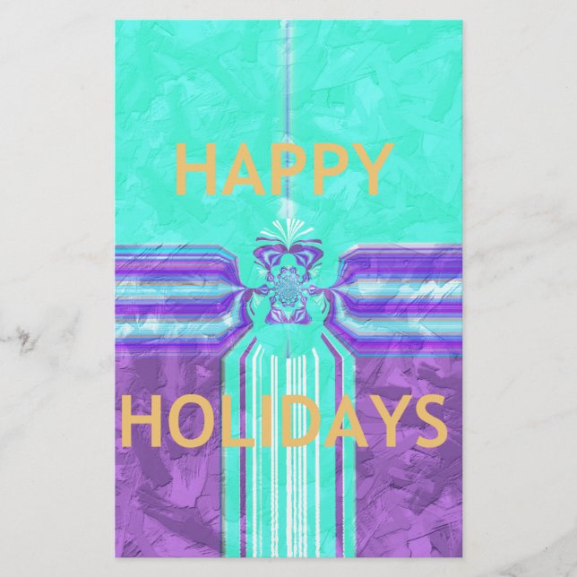 Schönes Happy Holidays Blue Cyan Vektordesign (Vorderseite)