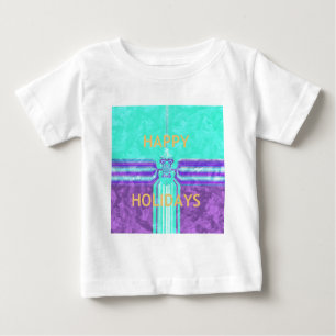 Schönes Happy Holidays Blue Cyan Vektordesign Baby T-shirt