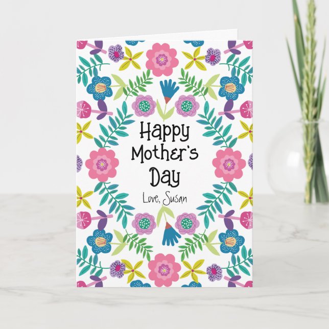 Schönes Happy Mother’s Day Floral  Karte (Vorderseite)