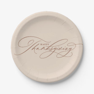 Schönes Happy-Thanksgiving-Manuskript Pappteller