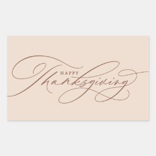 Schönes Happy-Thanksgiving-Manuskript Rechteckiger Aufkleber