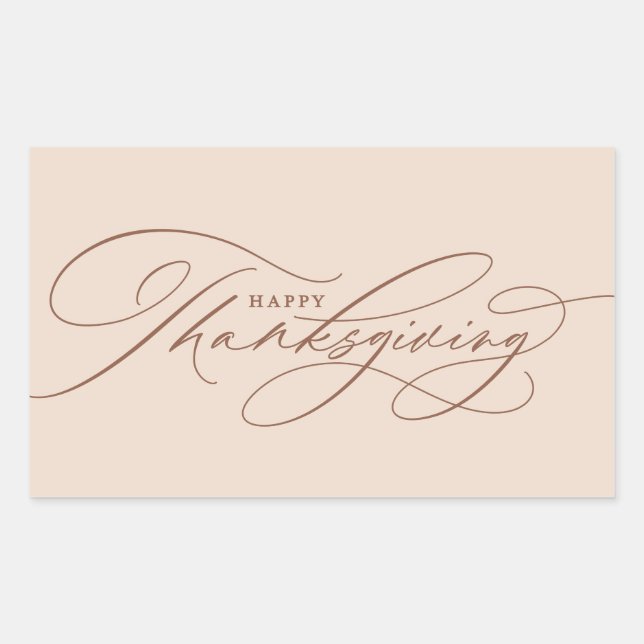 Schönes Happy-Thanksgiving-Manuskript Rechteckiger Aufkleber (Vorderseite)