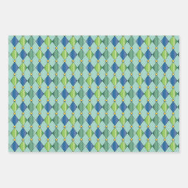 Schönes Harlequin Diamonds Wrapping Paper Geschenkpapier Set