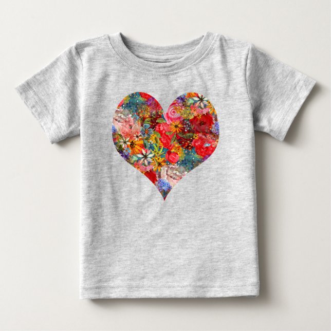 Schönes, helles, Abstraktes Blumenmuster Baby T-shirt (Vorderseite)
