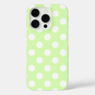 Schönes helles Grün mit großen weißen Polka-Punkte iPhone 16 Pro Hülle