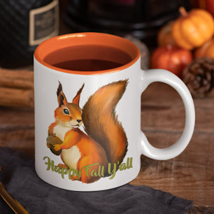 Schönes Herbst-Zitat und süßes Kürbis-Motiv Zweifarbige Tasse