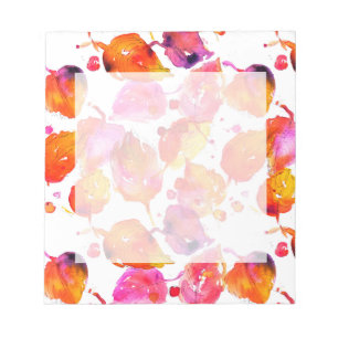 Schönes Herbstblatt mit Aquarellfarbe Notizblock