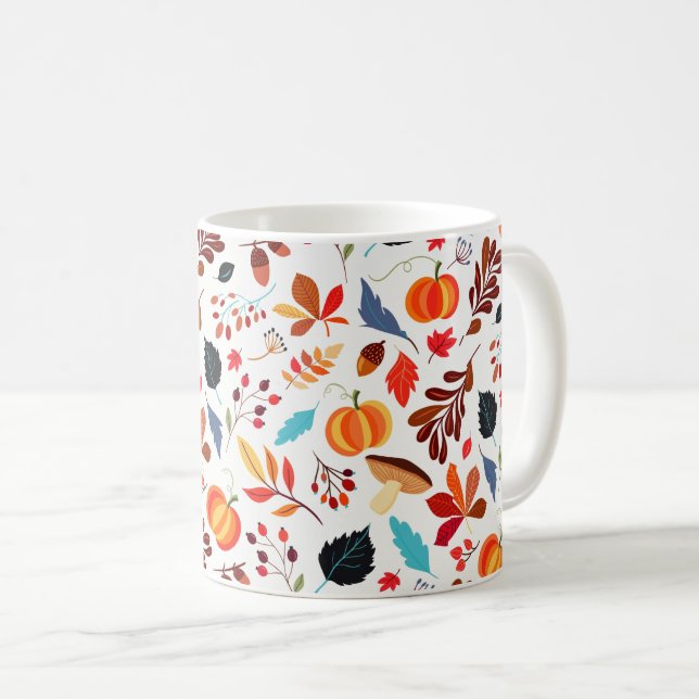 Schönes Herbstmuster - Kaffeetasse (VorderseiteRechts)
