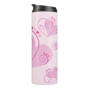 Schönes Herzenrosa Thermosbecher