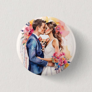 Schönes Hochzeitscouch mit Niedlichem Funny Button