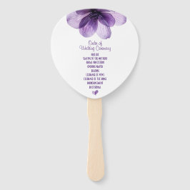 Schönes Hochzeitsprogramm für Lila Blume Fächer
