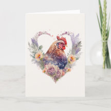 Schönes Huhn mit Blume zum Valentinstag