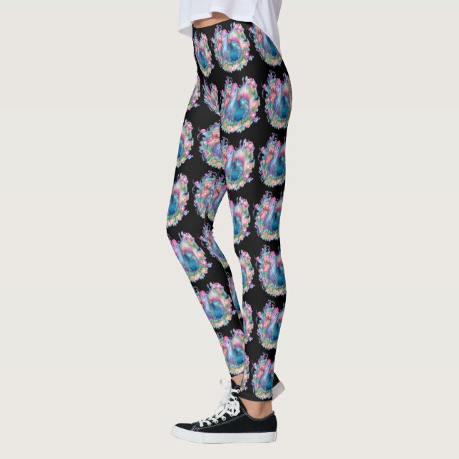Schönes Huhn und Blume Leggings (Links)