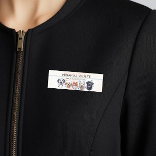 Schönes Hundebad mit Bläschen, Aquarellbad Namensschild