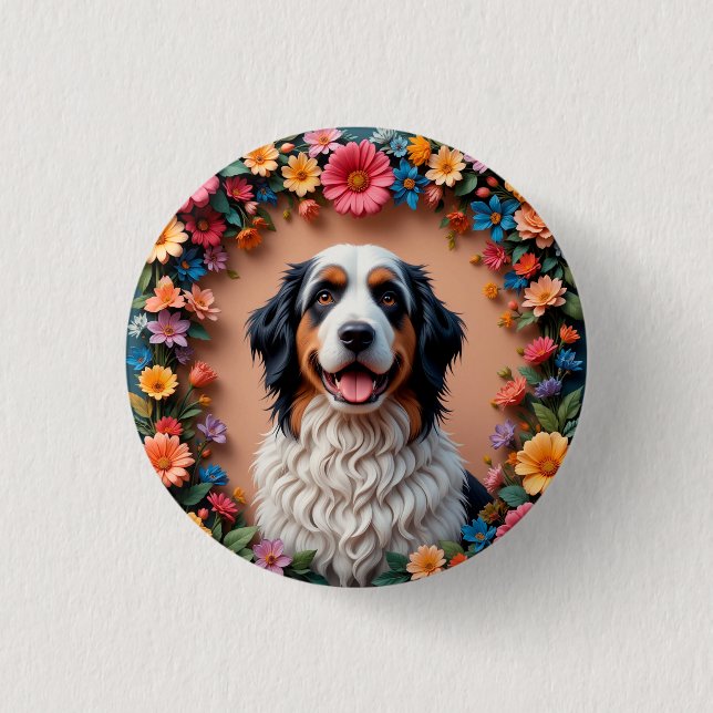 Schönes Hundeporträt Button (Vorderseite)