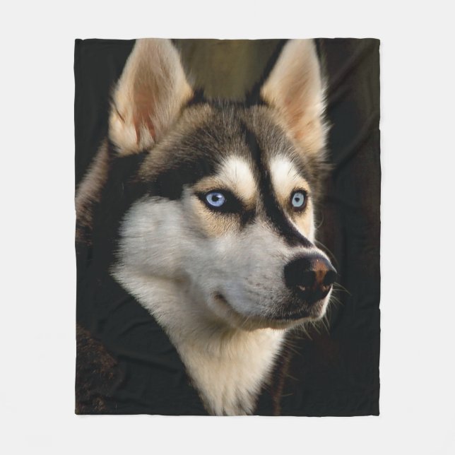 Schönes Husky Throw Kissen Fleecedecke (Vorderseite)