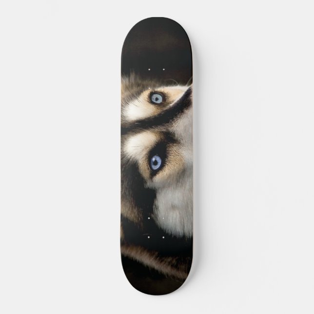 Schönes Husky Throw Kissen Skateboard (Vorderseite)