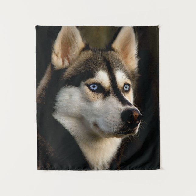 Schönes Husky Throw Kissen Wandteppich (Vorderseite)