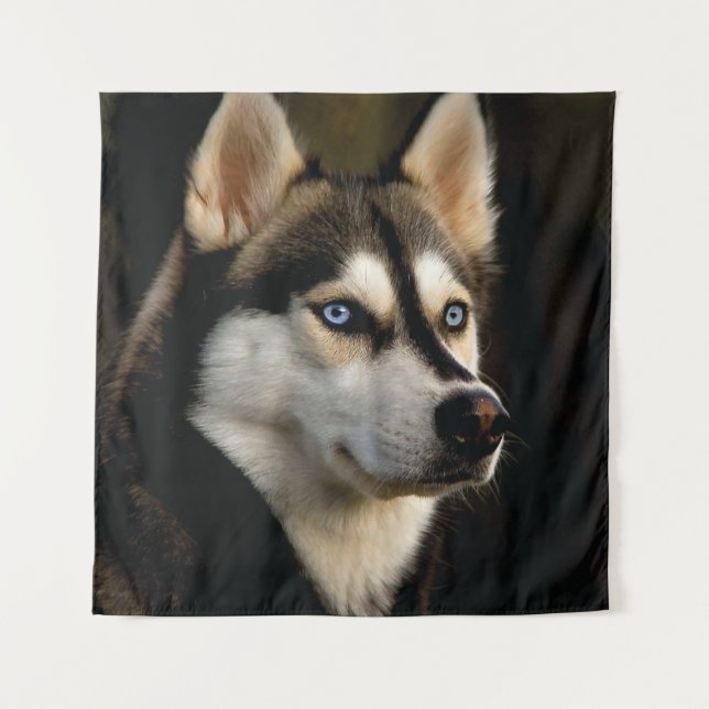 Schönes Husky Throw Kissen Wandteppich (Vorderseite)