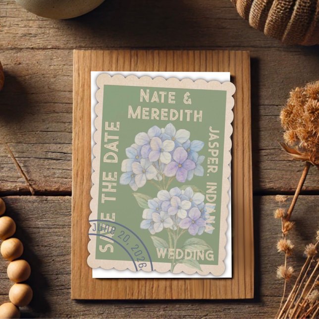 Schönes Hydrangea mit Flora Custom Save The Date (Von Creator hochgeladen)