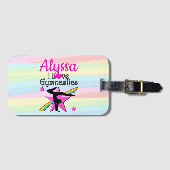 SCHÖNES I LIEBE GYMNASTICS-DESIGN GEPÄCKANHÄNGER (Vorderseite (Horizontal))