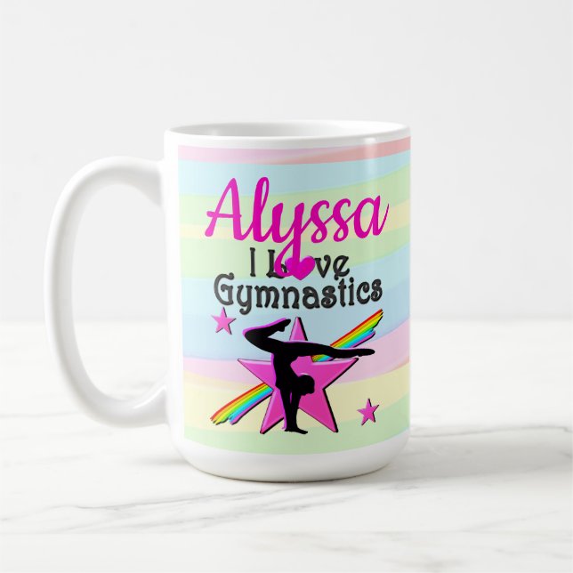 SCHÖNES I LIEBE GYMNASTICS-DESIGN KAFFEETASSE (Links)