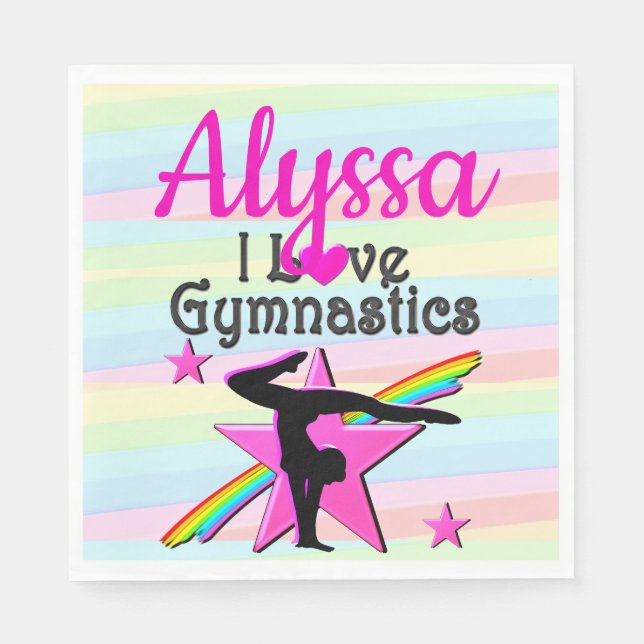 SCHÖNES I LIEBE GYMNASTICS-DESIGN SERVIETTE (Vorderseite)