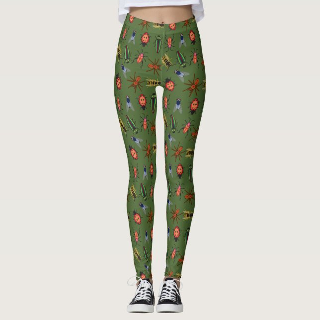 Schönes Insektenmuster Leggings (Vorderseite)