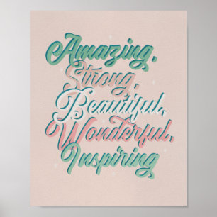 Schönes Inspirierend 3D-Typografie-Skript Poster