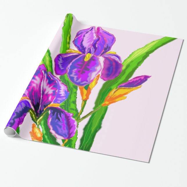 Schönes Iris-Blume-Wrapping Paper Geschenkpapier (Ungerollt)