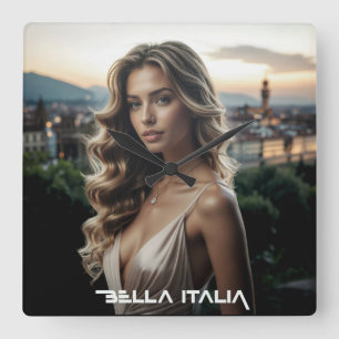 SCHÖNES ITALIEN - LIEBE AUS ITALIEN QUADRATISCHE WANDUHR