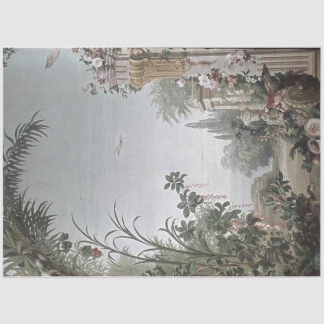 Schönes italienisches Blumengartenpapier Seidenpapier (Vorderseite)