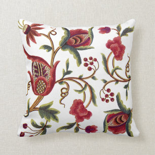 Schönes Jacobean Stickerei-Kissen Kissen