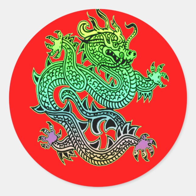 Schönes Jahr der Drachengeschenke Runder Aufkleber (Vorderseite)