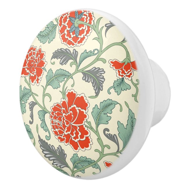 Schönes japanisches Blumenmuster Vintag Keramikknauf (Rechts)
