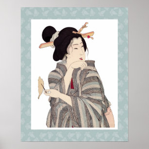 Schönes japanisches Geisha Art Poster Design