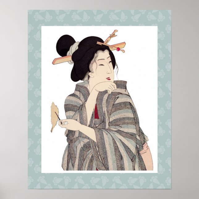 Schönes japanisches Geisha Art Poster Design (Vorne)