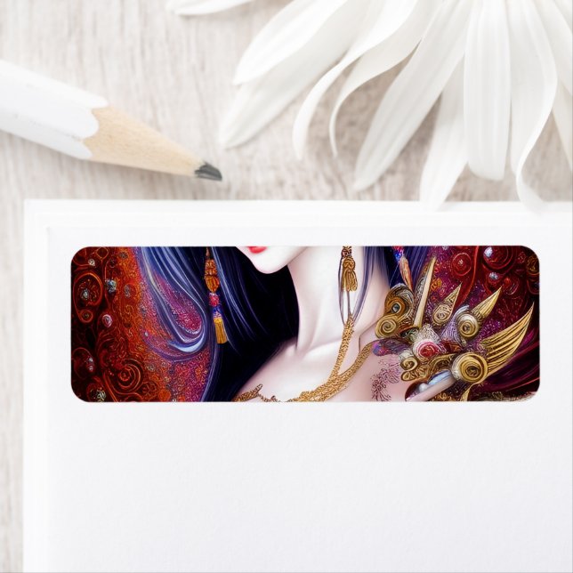 Schönes japanisches Girl Gothic Fantasy Triptych (Insitu)