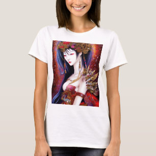 Schönes japanisches Girl Gothic Fantasy Triptych T-Shirt