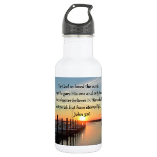 SCHÖNES JOHN 3:16 SONNENSET FOTO DESIGN TRINKFLASCHE