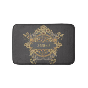 Schönes Jugendstil-Design mit Blume Badematte