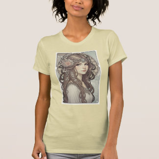 Schönes Jugendstil inspiriertes Frauenportrait T-Shirt