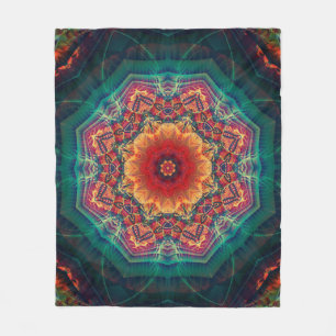 Schönes Kaleidoskop, mehrfarbige Blume Fleecedecke