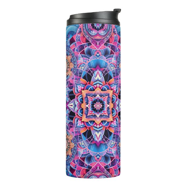 Schönes kaleidoskopisches MusterThermal Tumbler Thermosbecher (Nach links gedreht)