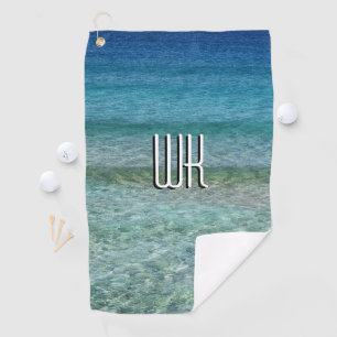 Schönes Karibisches Meer Mit Monogramm Golfhandtuch