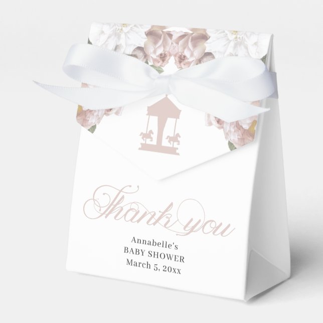 Schönes Karussell floral Soft Pink Geschenkschachtel (Vorderseite)
