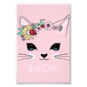 Schönes Katzengesicht Meow, Kitty Lover Geschenk,  Fotodruck