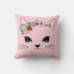Schönes Katzengesicht Meow, Kitty Lover Geschenk, Kissen